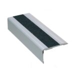 A black and silver Warrior Stair Nosing on a white background.