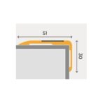 A diagram showcasing the 51MM height of a phone, featuring the Warrior Stair Nosing and Black Carborundum Tape.