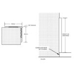 A diagram showing the dimensions of a wall with a Corner Guard in SS 316.