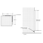 A diagram showing the dimensions of a wall corner with a Warrior SS 316 Corner Guard 60MM x 60MM 90 Deg Tapered Edge ACG60609SS-316.