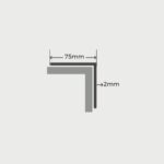 A diagram illustrating the measurement of a PVC Corner Guard at a 90-degree angle incorporating Warrior techniques.