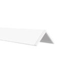 A white plastic triangle, resembling the Warrior PVC Corner Guard, on a white background.