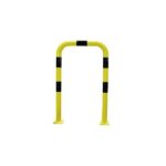 A yellow and black Warrior MS Fixed Barrier on a white background.
