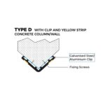 Type d clip and yellow strip concrete Warrior wall.