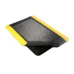 A black and yellow Warrior Rubber Anti Fatigue ESD Mat 60CM Width 90CM Length WAFM-9060-B/Y on a white background