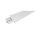 A white PVC flexible skirting strip on a white background.