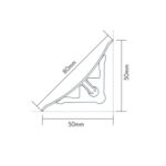 A diagram showcasing the dimensions of a window with Warrior PVC Flexible Skirting 50MM Curved WSKT-50W.