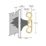 A diagram displaying the height and parts of a device, with a PVC handrail.