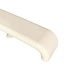 A white plastic handle on a white background, featuring the Warrior PVC Handrail (AHR6189B).