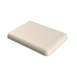 A beige plastic box on a white surface, measuring the height of AWG6159B.