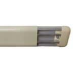A white light fixture with a white handle featuring the Warrior PVC End Cap 100MM Height For ECAWG6109A.