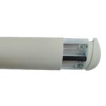 A white plastic tube with a white light attached to it, featuring the Warrior PVC End Cap 200MM Height For ECAWG6209C.