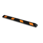 A black and yellow stripe on a white background with a warrior rubber stopper.