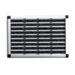 A black and silver Warrior Aluminium Entrance Mat 42CM Width 60CM Length Charcoal, on a white background.